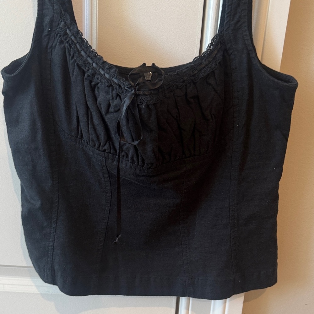 BDG Black Zip Top - Size Large